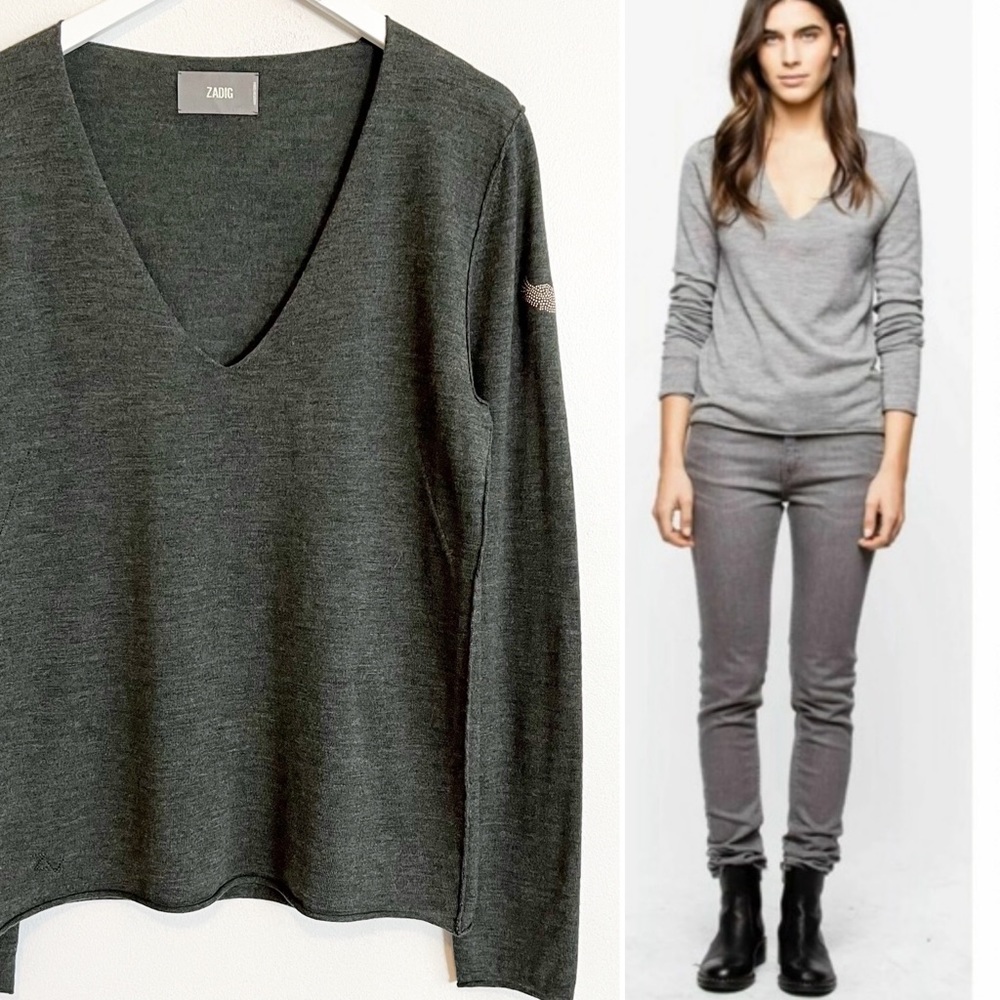 BOGO! Zadig & Voltaire Nosfa M Angel Wing Merino Wool Sweater S